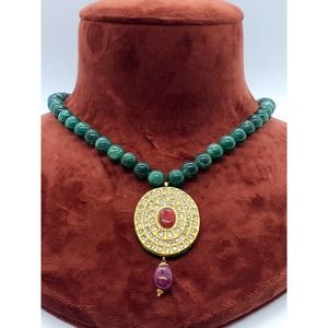 22KT Gold Kundan Polki Pendant